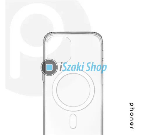 Apple iPhone 16 Pro Max MagSafe kompatibilis szilikon tok, átlátszó