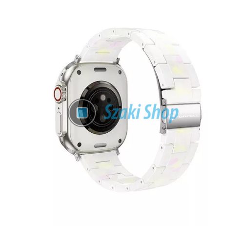 Forcell F-Design FA04 Apple Watch 42/44/45/49mm márvány mintás szíj, fehér
