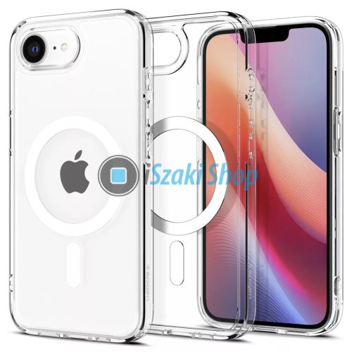 Spigen Ultra Hybrid MagFit Apple iPhone 16e MagSafe tok, Clear White, átlátszó-fehér