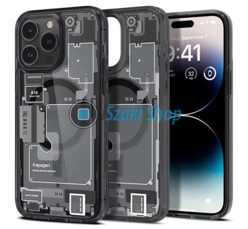 Spigen Ultra Hybrid Apple iPhone 14 Pro tok, Magsafe tok, Zero One tok, szürke