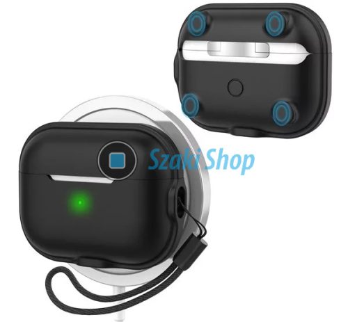 Phoner Tough Apple Airpods Pro 2 szilikon tok, éjfekete