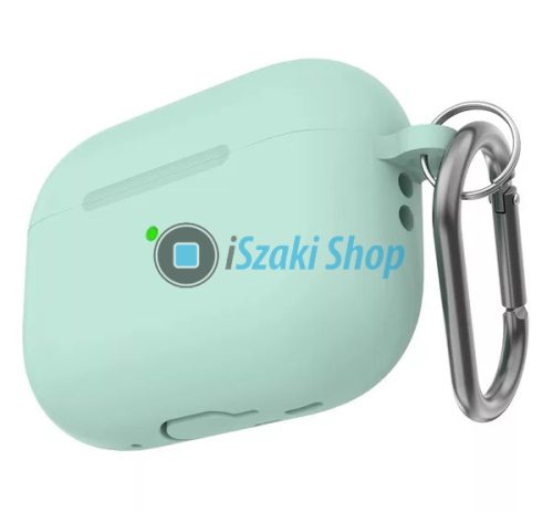 Phoner Simple Apple Airpods Pro 2 szilikon tok, csuklópánttal, menta