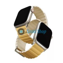   Uniq Revix Premium mágneses szilikon szíj Apple Watch 42/44/45/49mm, sárga/csont