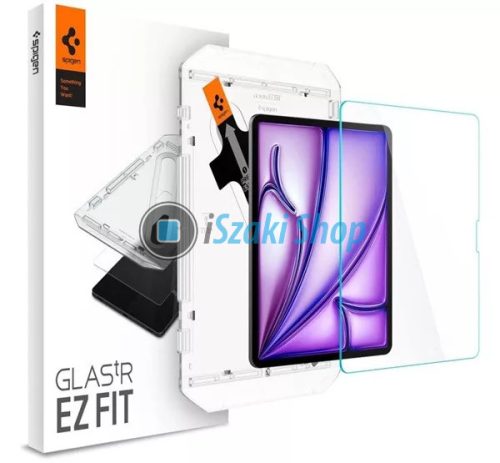 Spigen Apple Glas.tR EZ Fit iPad Air 13" (2024) tempered kijelzővédő fólia felhelyező kerettel (1db)