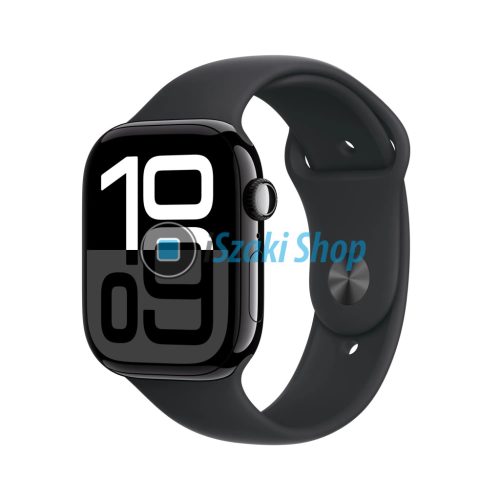 APPLE Watch Series 10 GPS, 46mm, kozmoszfekete alumíniumtok, fekete sportszíj - M/L (MWWQ3QH/A)