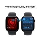 APPLE Watch Series 10 GPS, 46mm, kozmoszfekete alumíniumtok, fekete sportszíj - M/L (MWWQ3QH/A)