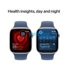 APPLE Watch Series 10 GPS, 42mm, ezüstszínű alumíniumtok, denimszínű sportszíj - S/M (MWWA3QH/A)