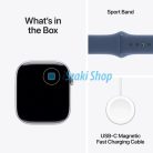 APPLE Watch Series 10 GPS, 42mm, ezüstszínű alumíniumtok, denimszínű sportszíj - S/M (MWWA3QH/A)