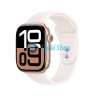 APPLE Watch Series 10 GPS, 42mm, rozéarany alumíniumtok, lágy rózsaszín sportszíj - S/M (MWWH3QH/A)