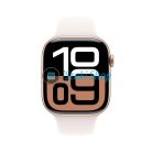 APPLE Watch Series 10 GPS, 42mm, rozéarany alumíniumtok, lágy rózsaszín sportszíj - S/M (MWWH3QH/A)